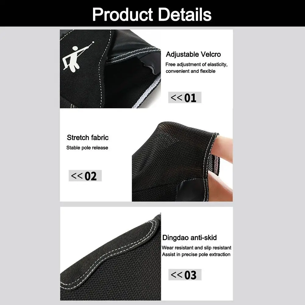 Left Hand Billiards Glove Elastic Breathable Half Fingers Glove Non Slip Billiard Training Gloves Fitness Accessories