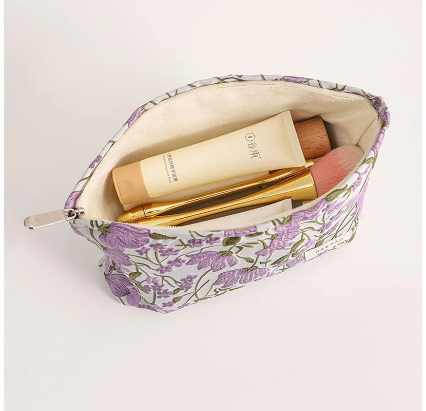 Bag Large Checkered Makeup Capacity for Women Aesthetic Gingham Cosmetic Bag with Zipper Travel Girls Canvas Toiletry Bag