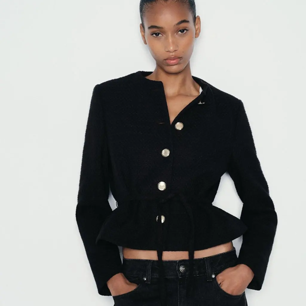 

-Inspired Women's Short Cardigan Jacket Loose Woven Design with Belt High-End European And American Style