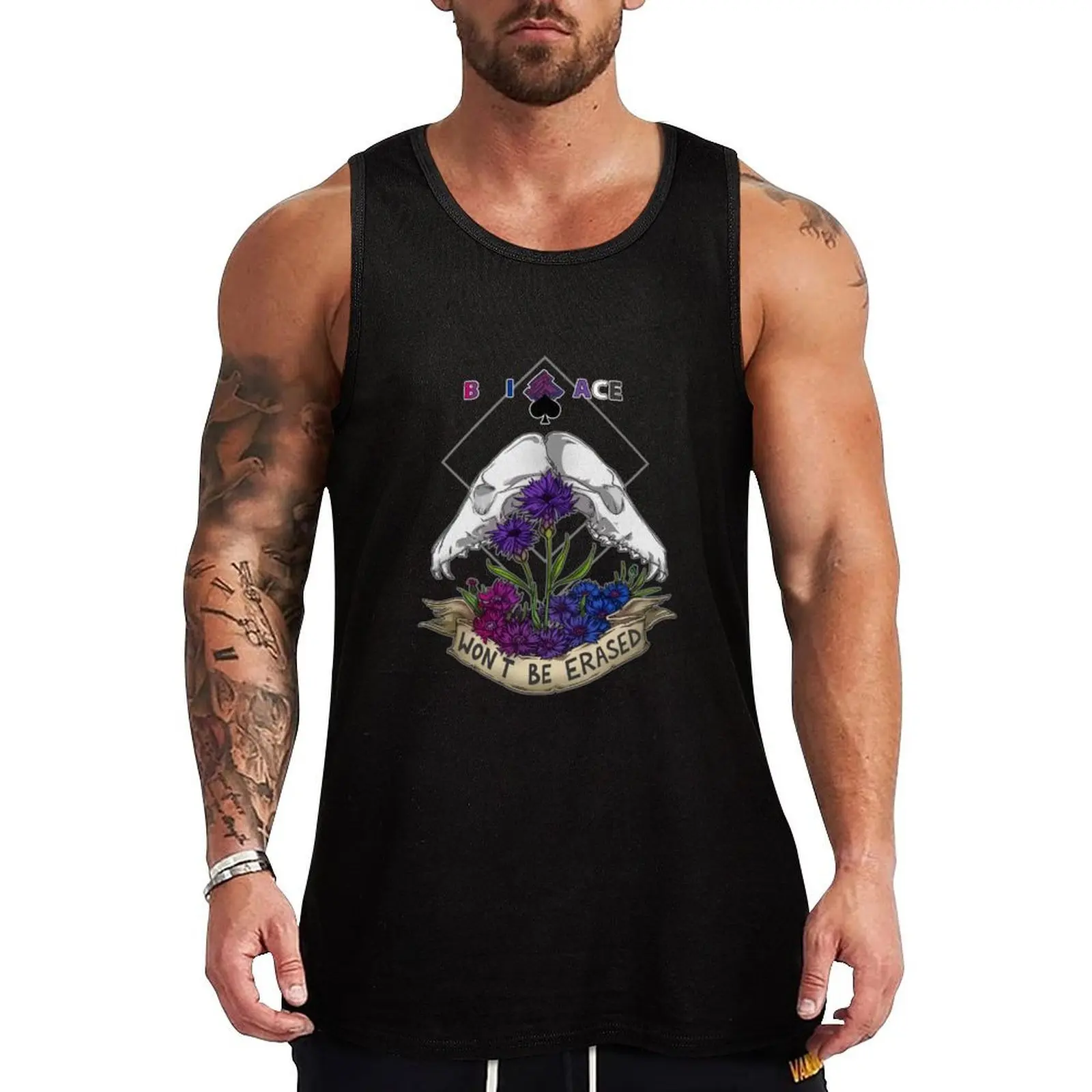 

Bi+Ace - Won't Be Erased Tank Top Retro Graphic Tank Top Vintage Print Sleeveless Shirt