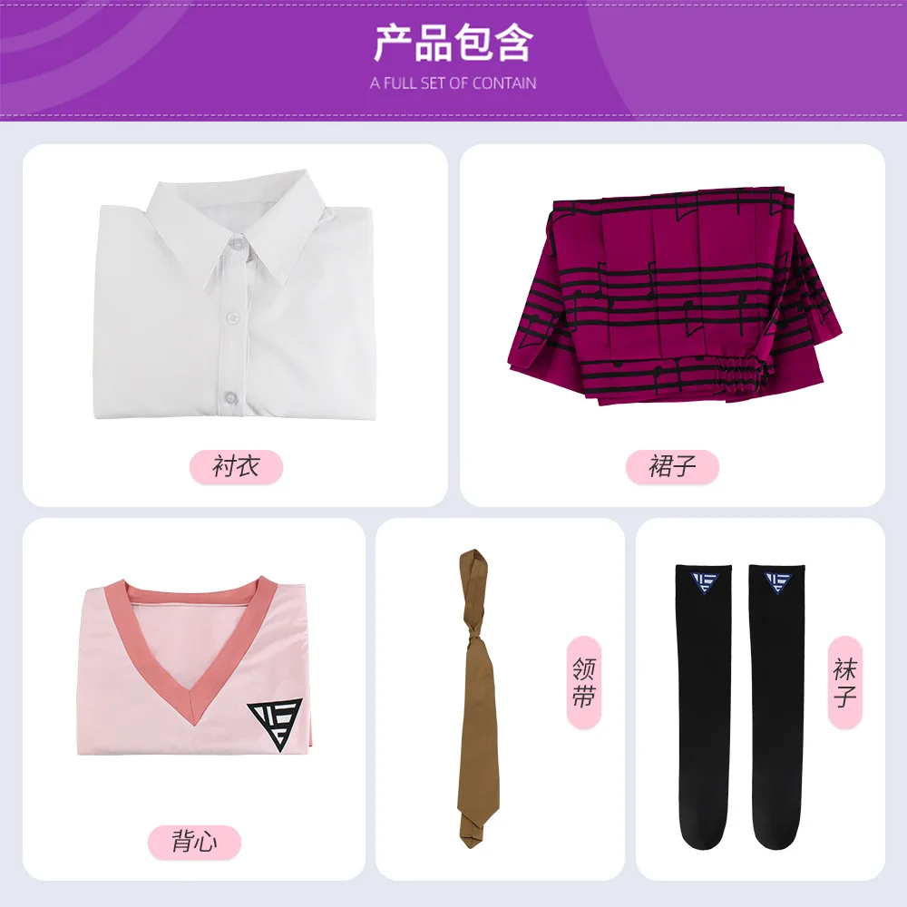 Costumes de cosplay Kaede Akampetrol pour femmes, robes d'anime, chemise et chaussettes GlaSkirt, uniforme scolaire JK, recruté anronpa V3