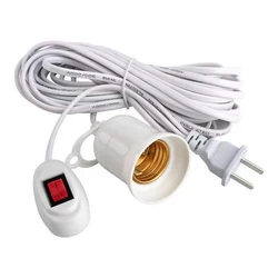 3/5/8/10m Lamp Bases Universal With Switch Led Bulb Socket Adapter E27 Screw Lamp Holder Accessories Tools Two Plugs Suspension