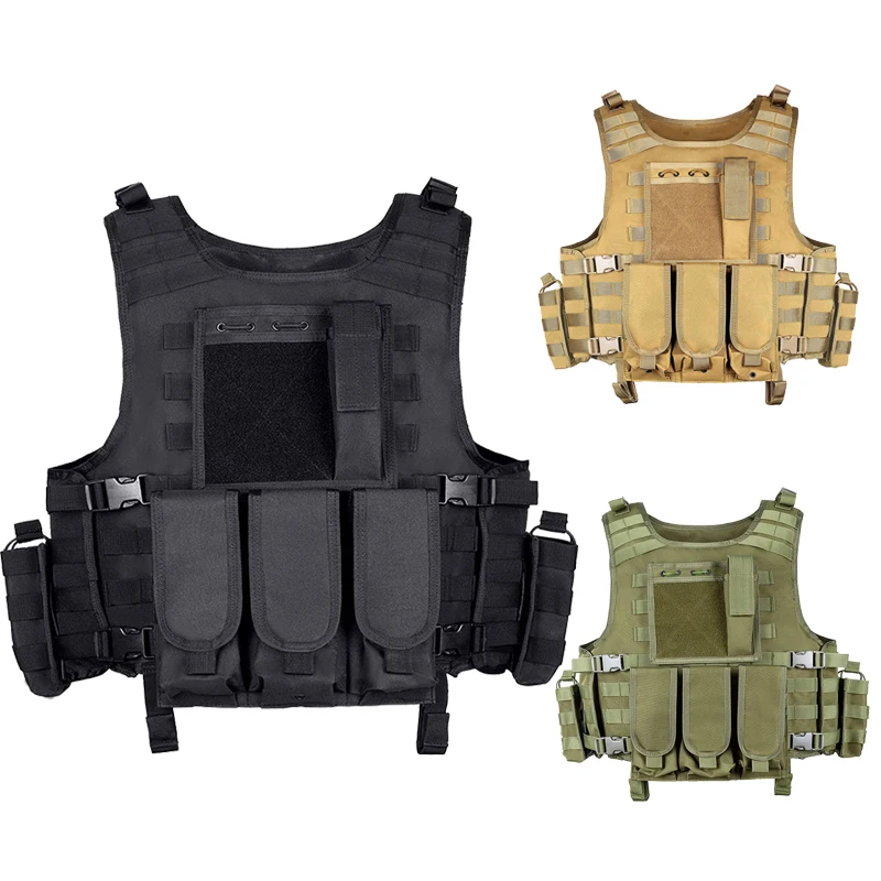 

Tactical Military Amphibious Vest Hunting Buckle Vest Military Onboard Magazine Air Gun Paintball CS Protective Lightweight Vest