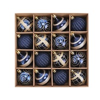 16Pcs 6cm Electroplated Ball Christmas Tree Ornament DIY Crafts Painted New Year Christmas Decorations Plastic Hanging Ornament