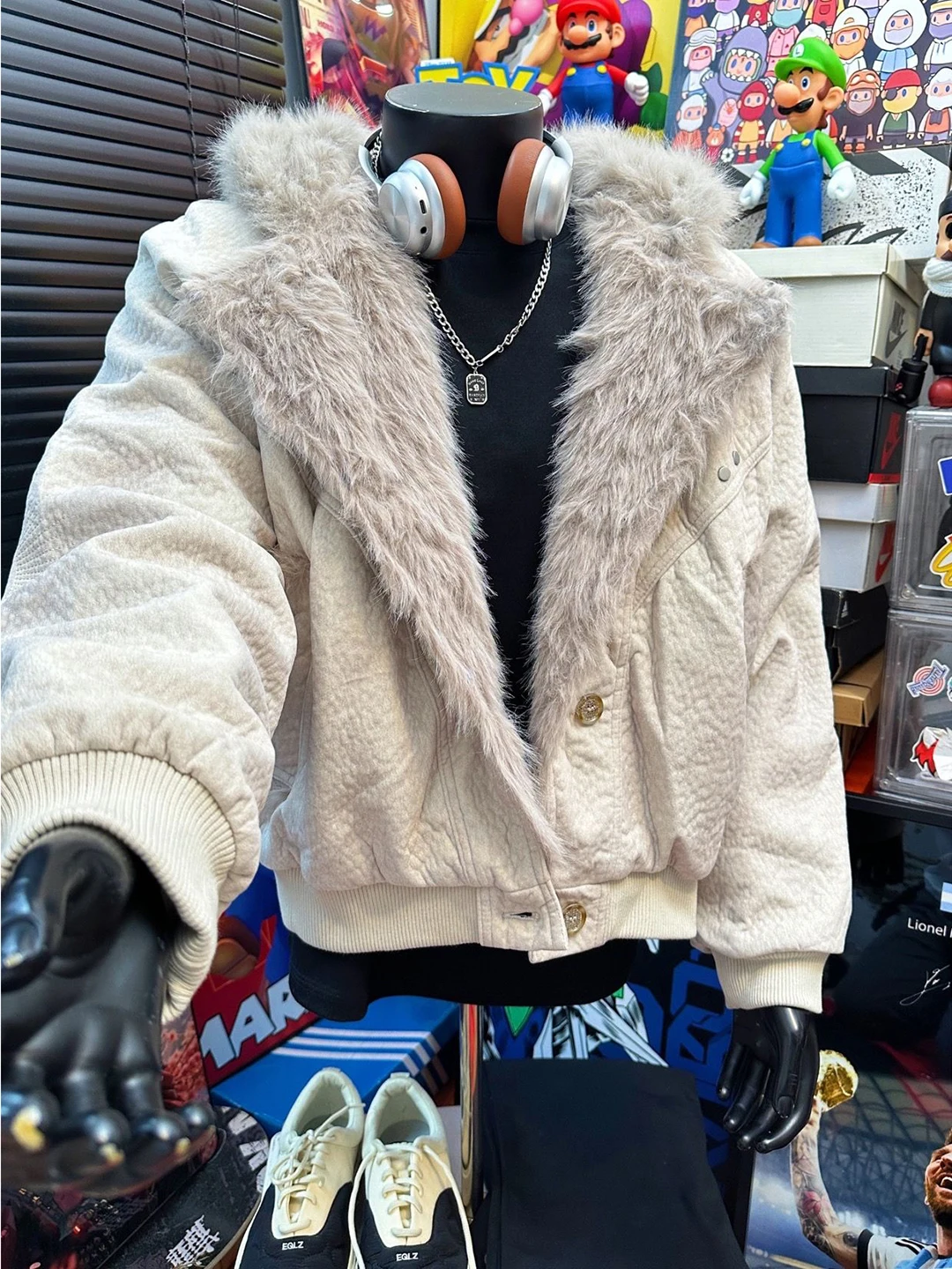 

Мужская зимняя куртка American Sle с капюшоном, утепленная, с воротником из искусственного меха, хлопковая, теплая, деконструированный дизайн, на молнии