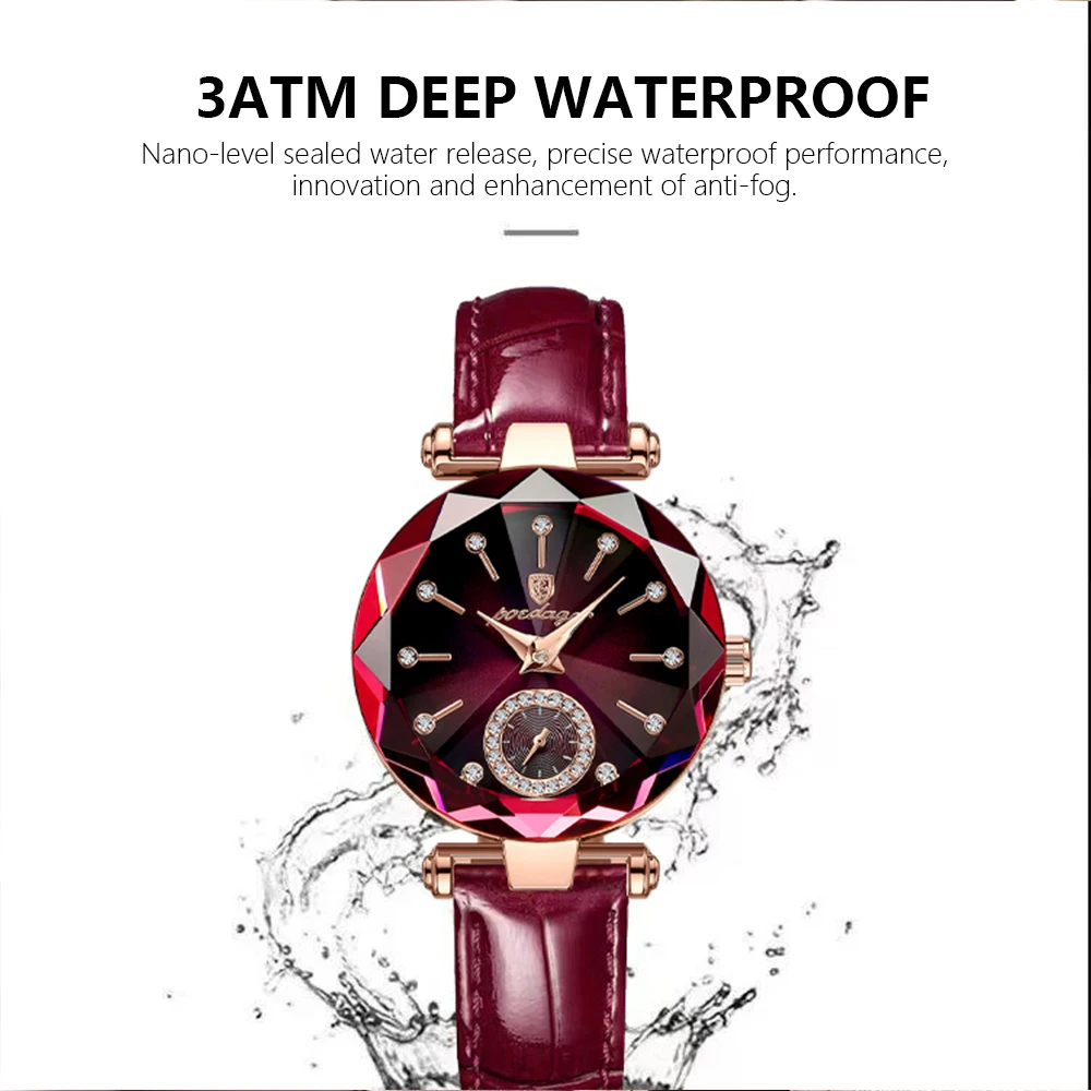 POEDAGAR Top Luxury Watches For Women Waterproof Leather High Quality Quartz Woman's Watch Casual Fashion Ladies Wristwatch Gift