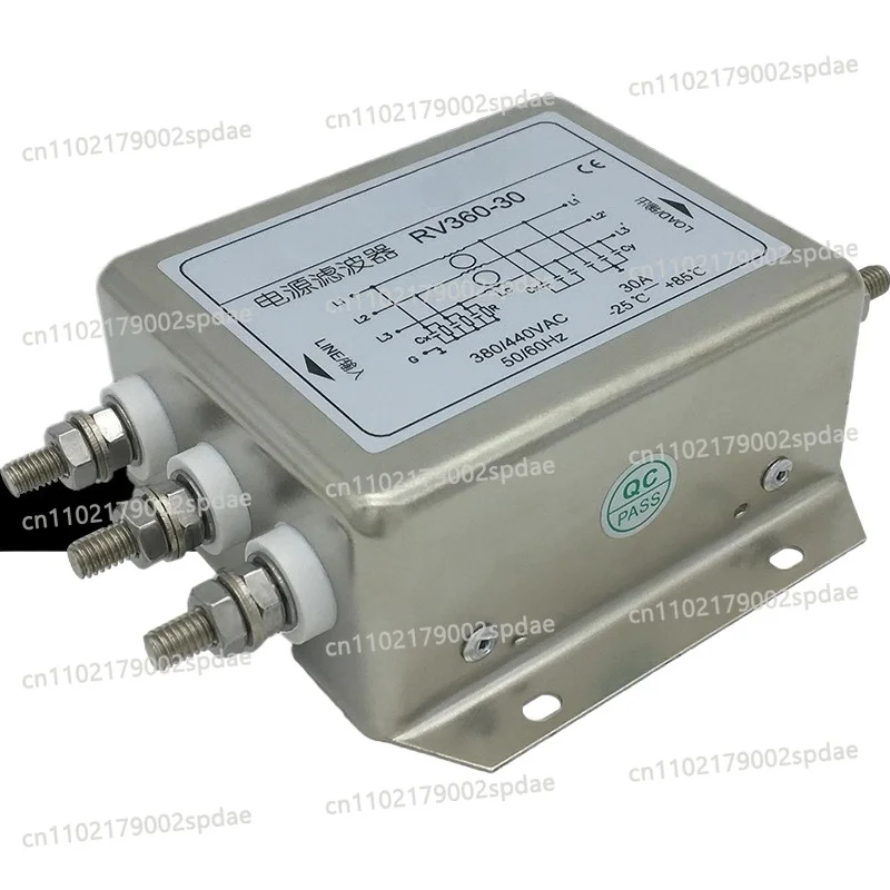RV360 AC three-phase three-wire 380V first-stage anti-interference purification UPS high-frequency EMI power supply filter 440V
