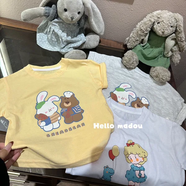 Summer UNITIM Children Boys T-shirts Cotton Cartoon Printed Infant Babys Boys Short Sleeves Loose Thin Versatile Kids Boy Tees
