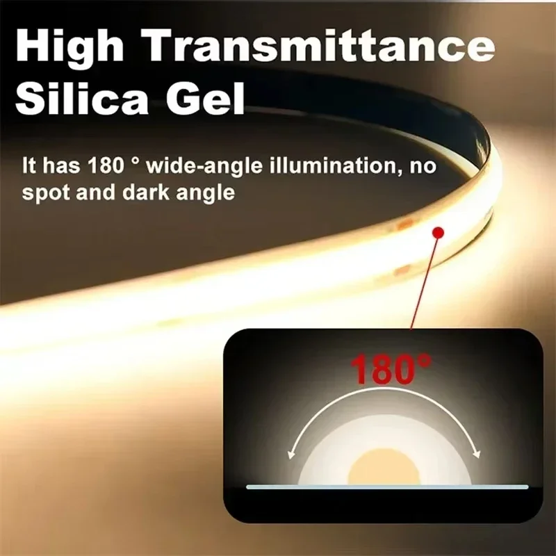 COB LED Strip Light 5V USB Hand Sweep Sensor Switch&Push Switch 1M 2M 3M Tape Lamp Dimmable Flexible Lights For Room Lightings