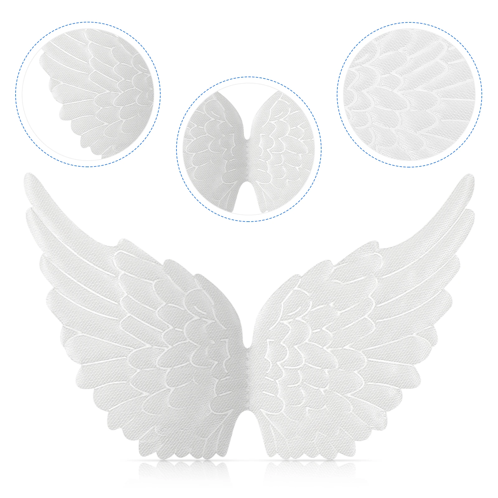 

12pcs Angel Wing Decoration White Craft Embellishments DIY Accessories Christmas Fabric Wings Mini Size Clothes Bags