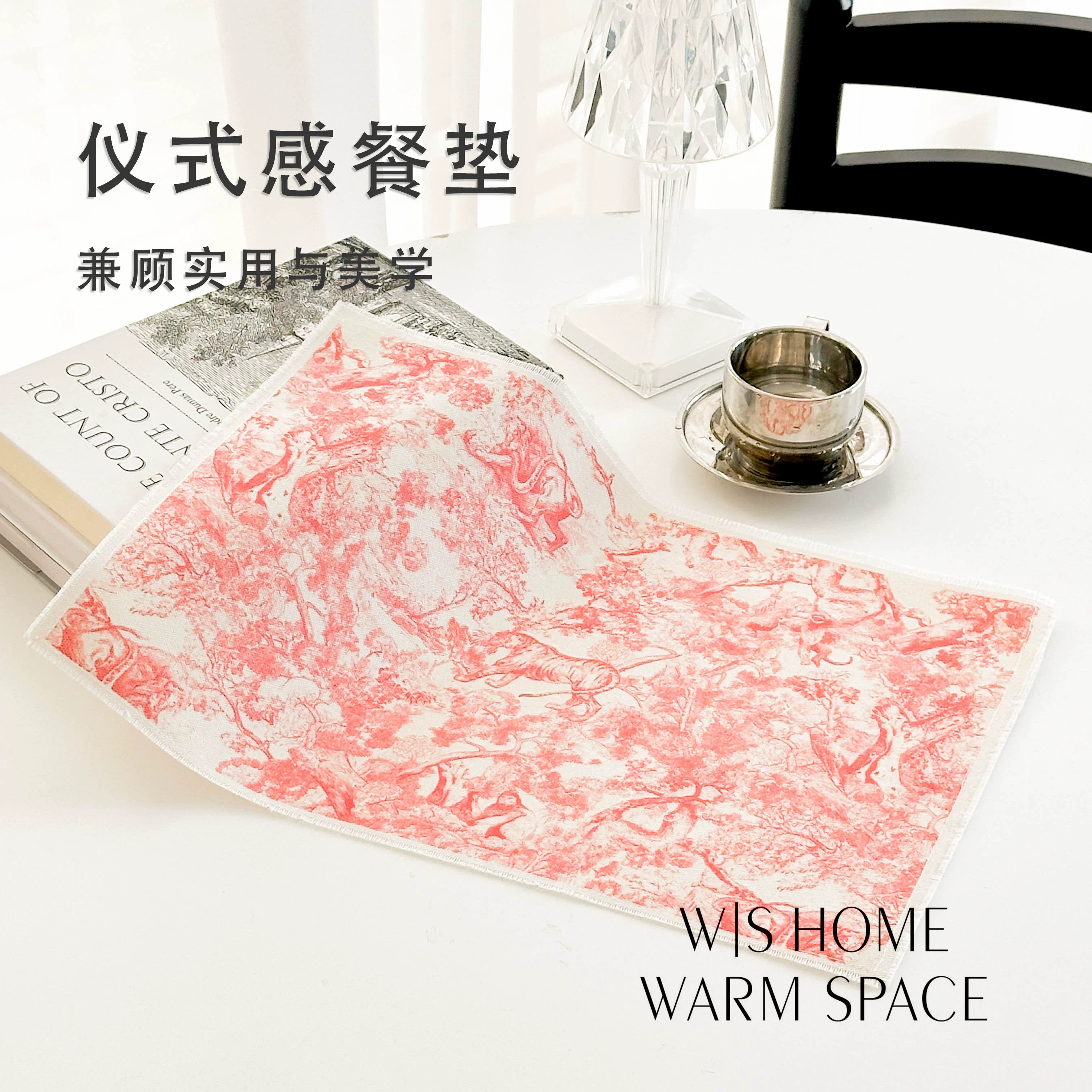 Cotton and Linen Restaurant Placemats - Waterproof, Stain-Resistant, Heat-Insulating, Premium Decorative Pads for Dining Tables