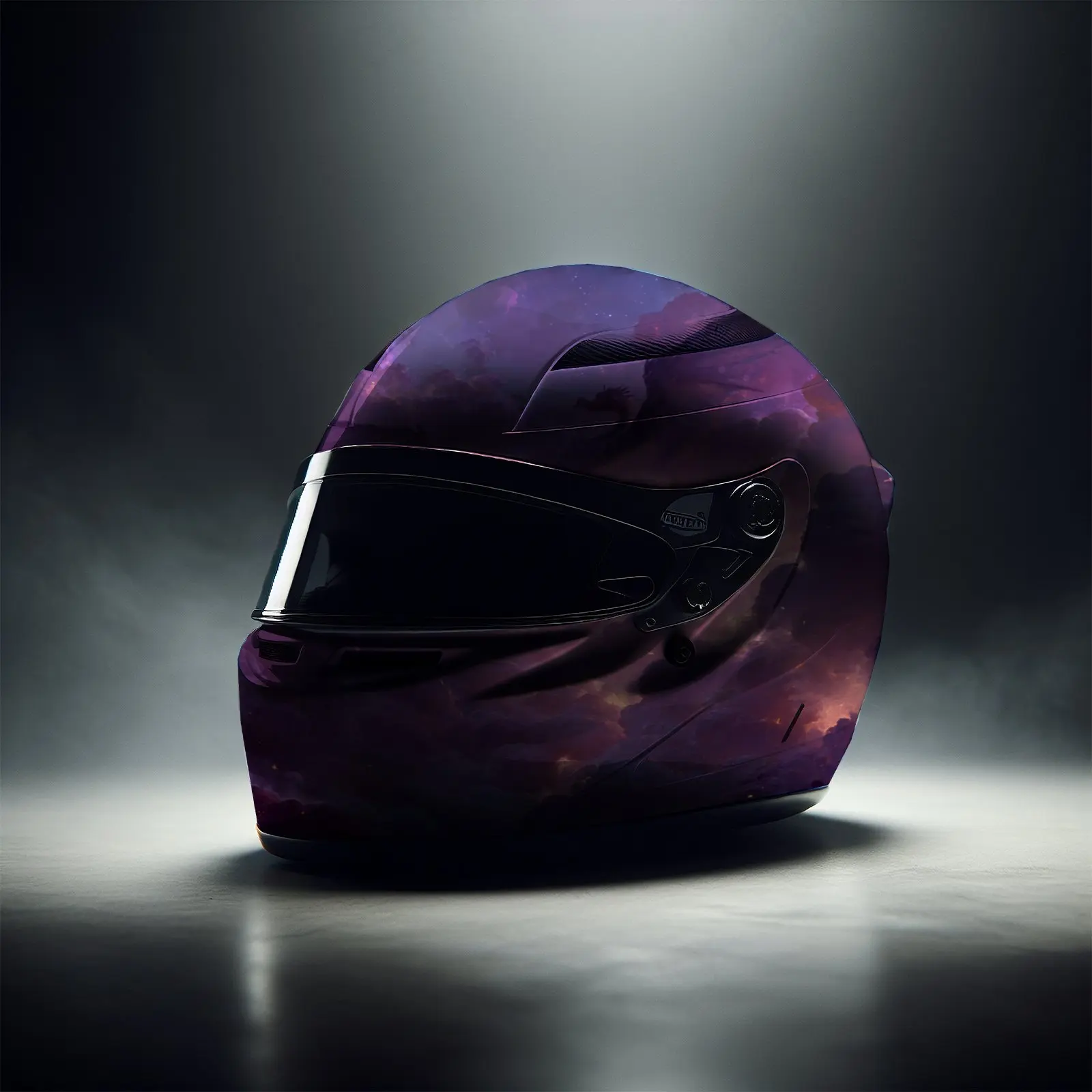 Purple Dragons and Clouds Full Face Helmet Decals - Durable and Waterproof PVC, self-adhesive Motorcycle Racing Helmet Aesthetic view 5