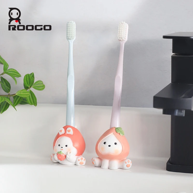 1Pcs Creative Resin  Figurine Toothbrush Holder Cute Animal Toothbrush Storage Rack Organizer Stand Toothbrush Holder Stand Base