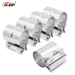 Exhaust Butt Joint Band Clamp, Universal para Tubo Silenciador, Acoplador de Manga de Aço Inoxidável 304, 2 