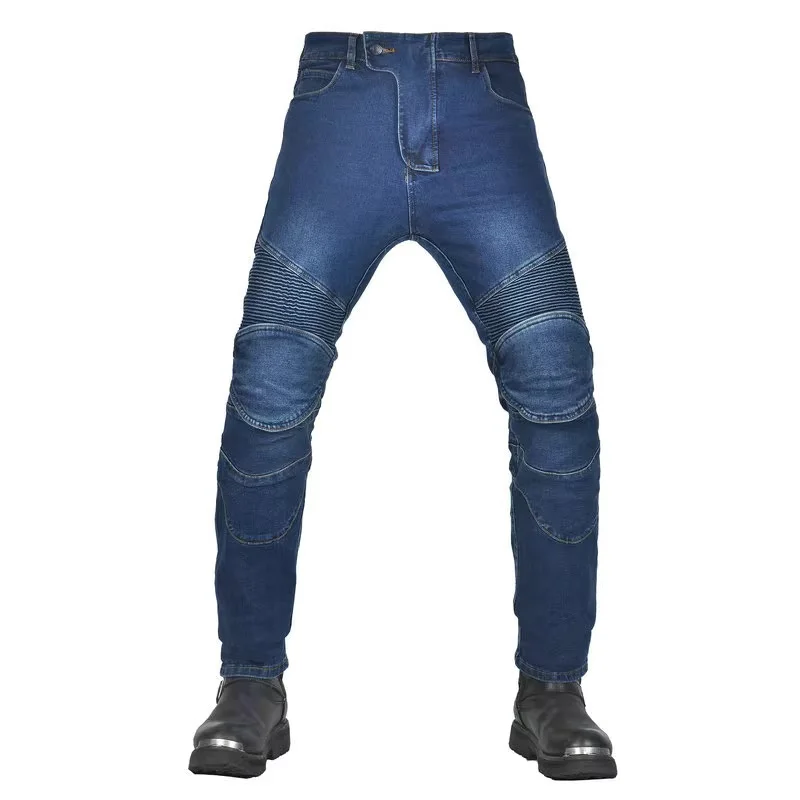 New Motocross Black Gray Pants Men Moto Jeans Removable CE Armor Protective Gear Motorcycle Road Racing Blue Motorbike Trousers