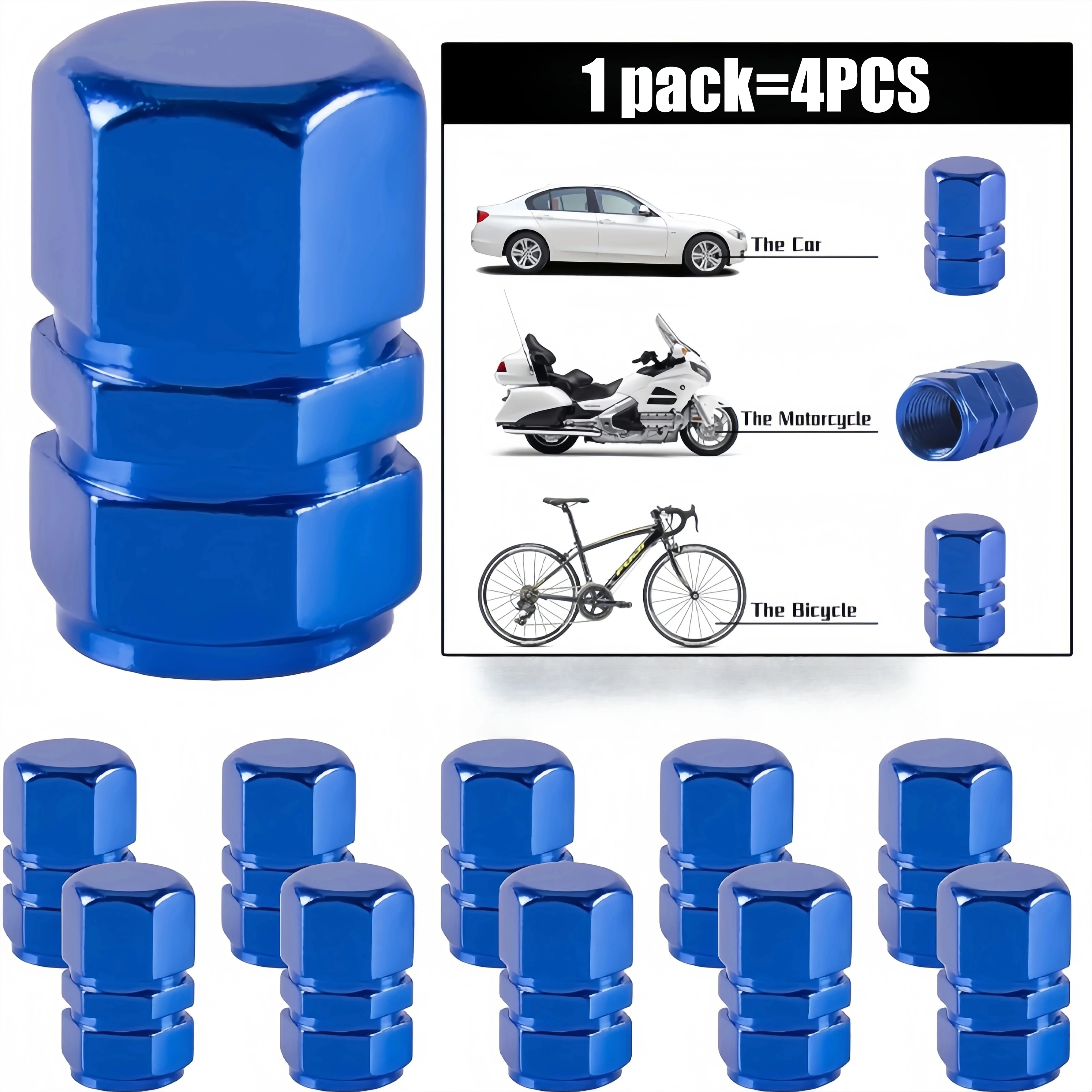4PCS multi-color aluminum alloy automotive valve core accessories, tire valve cap, air pump cap calibration product accessories