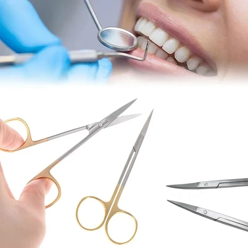 

8Pcs Stainless Steel Dental Surgical Scissors Straight and Curved Scissor Forceps Medical Tools Dentistry Surgical Instrument