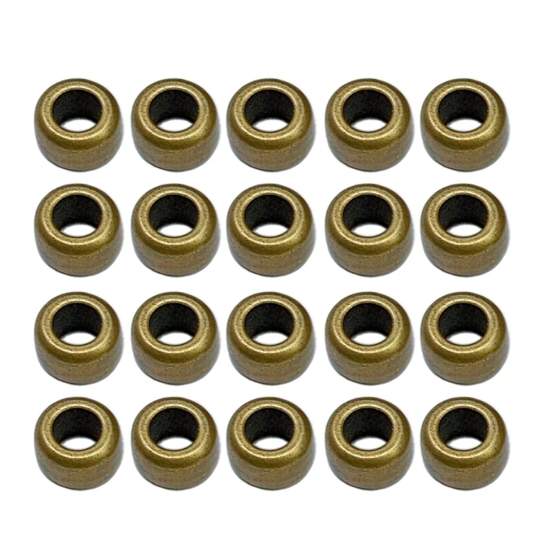 

2023 New Pack of 20 Strain Isolate Brass Beads Accessories Round/Square Paracord Lanyard Beads for DIY Jewelry Making