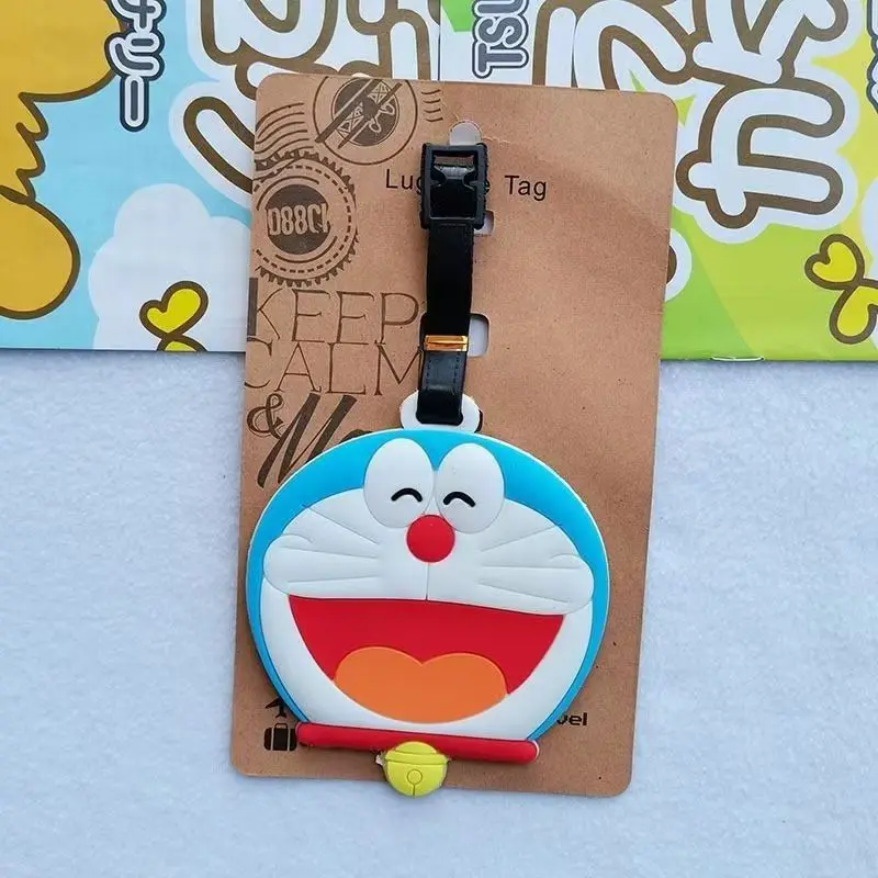 도라에몽 수하물 라벨 패션 휴대용 여행 액세서리 만화 가방 ID 주소 홀더 수하물 태그 탑승 라벨 선물