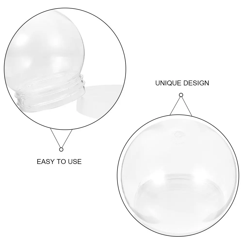 12 Pcs Clear DIY Water Globes Plastic for Crafts Creative Snow Ornaments Making