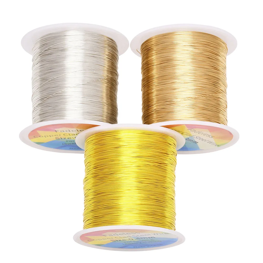 Fadeless Copper Clad Steel Wire 328ft Alloy Bendable Sculpting Wire For Craft Wreath Jewelry Making Beading Floral 30/28Gauge