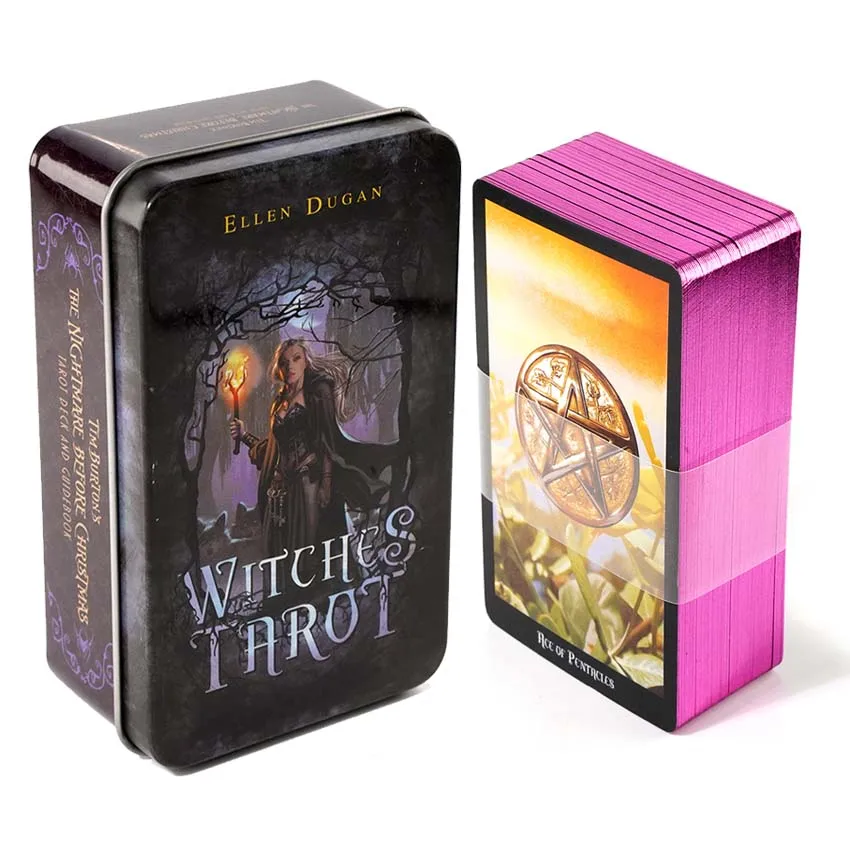 Witches Tarot Iron Box Card Game 10.3x6 cm