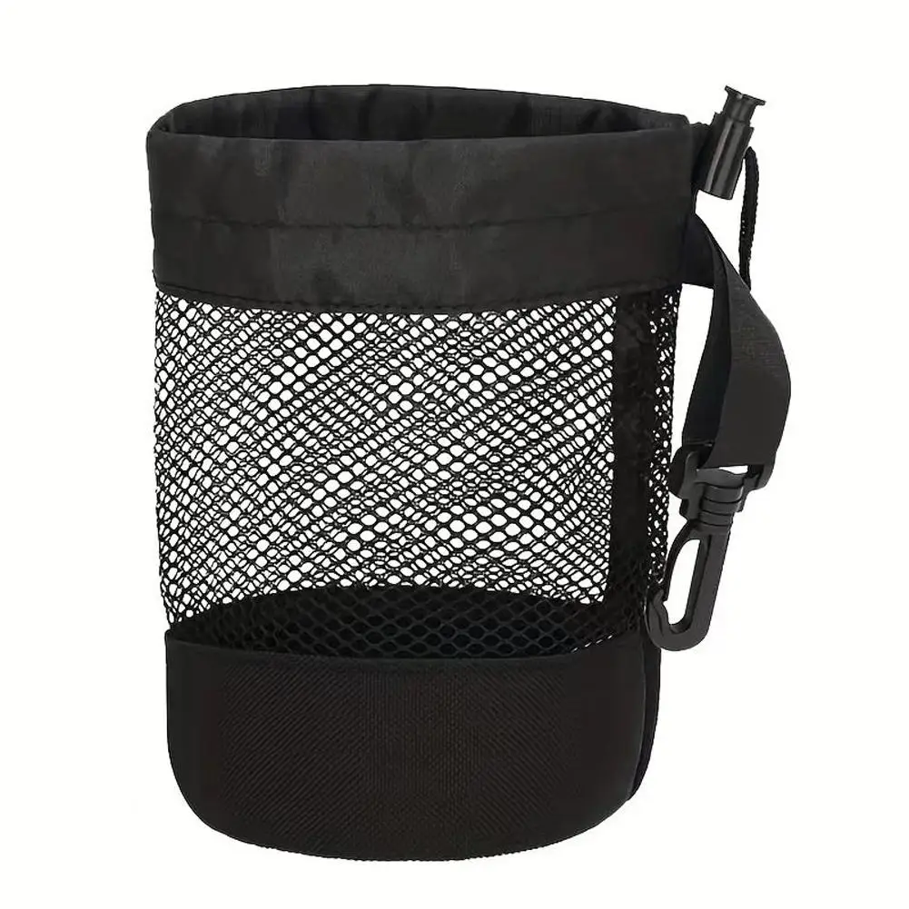 Especial Black Golf Ball Storage Bag, Drawstring Mesh Container, pode segurar, Nylon F3I3