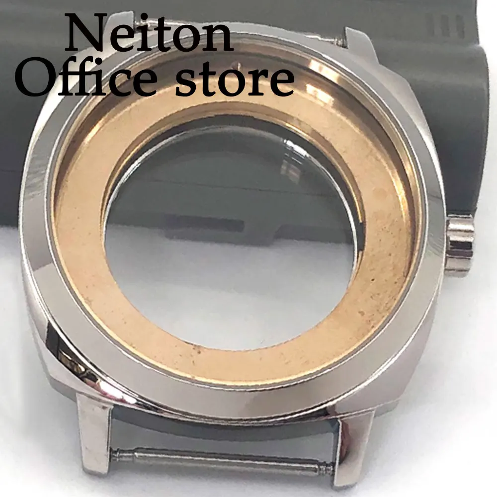 NEITON 42mm silver black rose gold stainless steel case fit NH35 NH36 ETA2836 Miyota8205 8215 821A Mingzhu DG2813 3804 movement