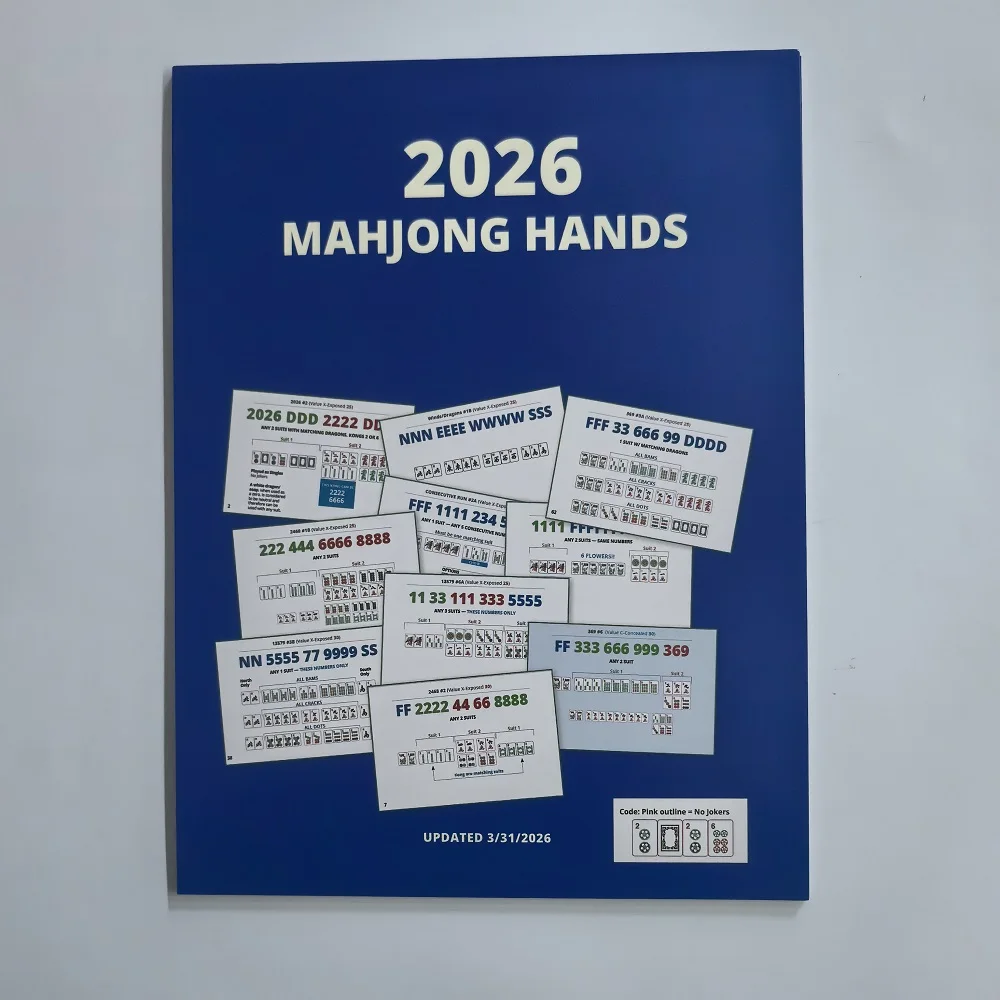 9Pcs English Mahjong Beginner Memory Flash Cards, Mahjong Tutorial Guide Book, Learning Aid for New Players