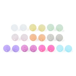 20PCS 925 silver needle mini jelly effect earrings, round acrylic colored earlobe perforated jewelry wholesale accessories DIY