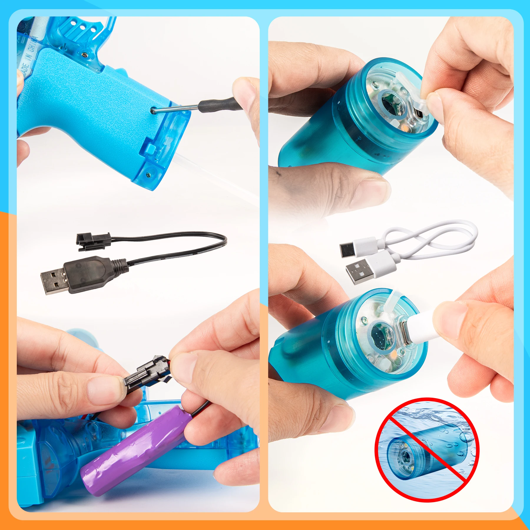 Pistola ad acqua elettrica Unilabo, silenziatore da gioco ad alta potenza, grande capacità, divertimento estivo in piscina sulla spiaggia, battaglia notturna, regalo estivo definitivo