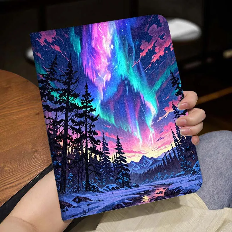 Aurora Borealis Snowy Forest Cover For Lenovo Xiaoxin Tab Pad K10 K11 Y700 P11 3rd GT Pro Plus Gen Tablet Case Gift