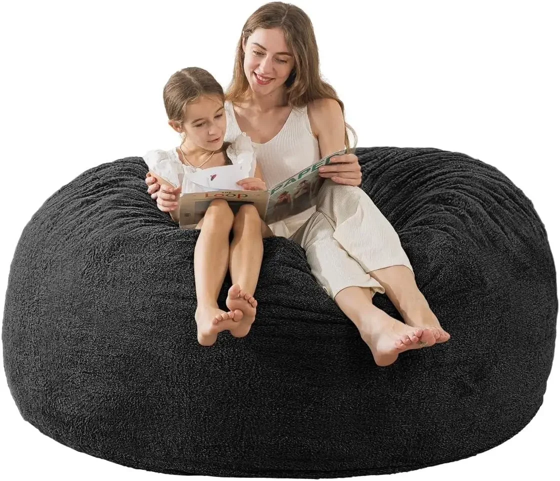 WhatsBedding 5 ft Memory Foam Bean Bag Chairs for Adults/Teens with Filling,5' Bean Bag Sofa with Ultra Soft Dutch Velvet Cover,