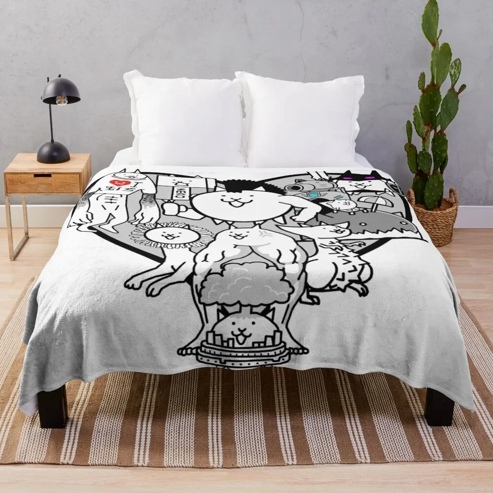 Battle Cats True Form Mural Throw Blanket Decorative Throw Luxury Bed linens Blankets