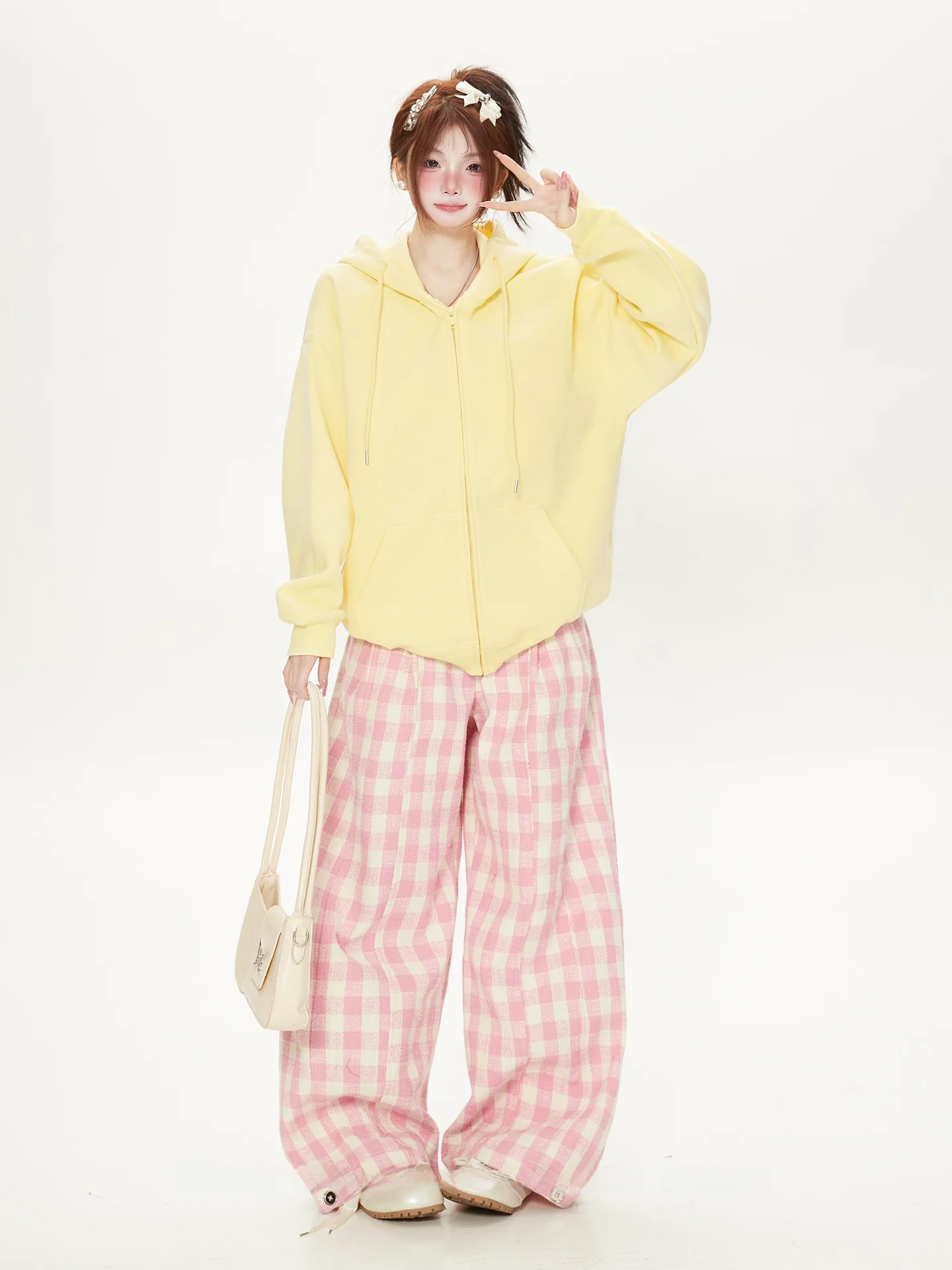 

Мягкая толстовка с капюшоном на шнурке, кардиган, женская новинка, милая желтая верхняя одежда, корейская свободная посадка, хлопок, полиэстер