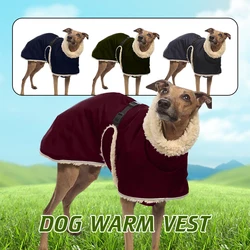 Greyhound Fleece Lined Dog Jacket Winter Warm Dog Clothes Pullover Waterproof Thick Dog Jacket Pet High Collar Jumper Sweater