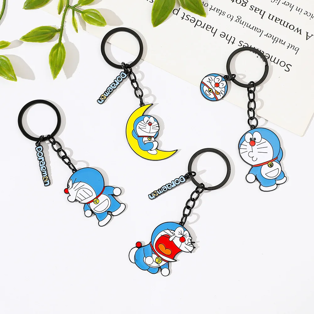 Creative Cartoon Doraemon Keychain Couple Zinc Alloy Robot Cat Cute Bag Pendant Family Friends Keychain Accessories Gift