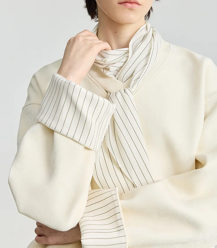 ชุดเซ็ท 2 ชิ้น เสื้อแจ็คเก็ตขนนุ่มพิเศษ แขนยาวทรงบาน ลายทาง สำหรับฤดูหนาว สไตล์ลำลอง พร้อมเสื้อสเวตเชิ้ตแขนยาวทรงหลวม+กางเกงขายาวทรงตรง