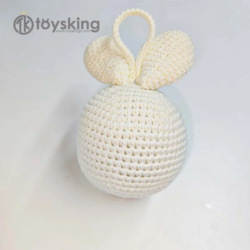 Hand Crocheted Rabbit Shaped Music Box Baby Crib Hanging Toy Infant Nursery Baby Sensory Developmental Toy For Newborn Daily Use