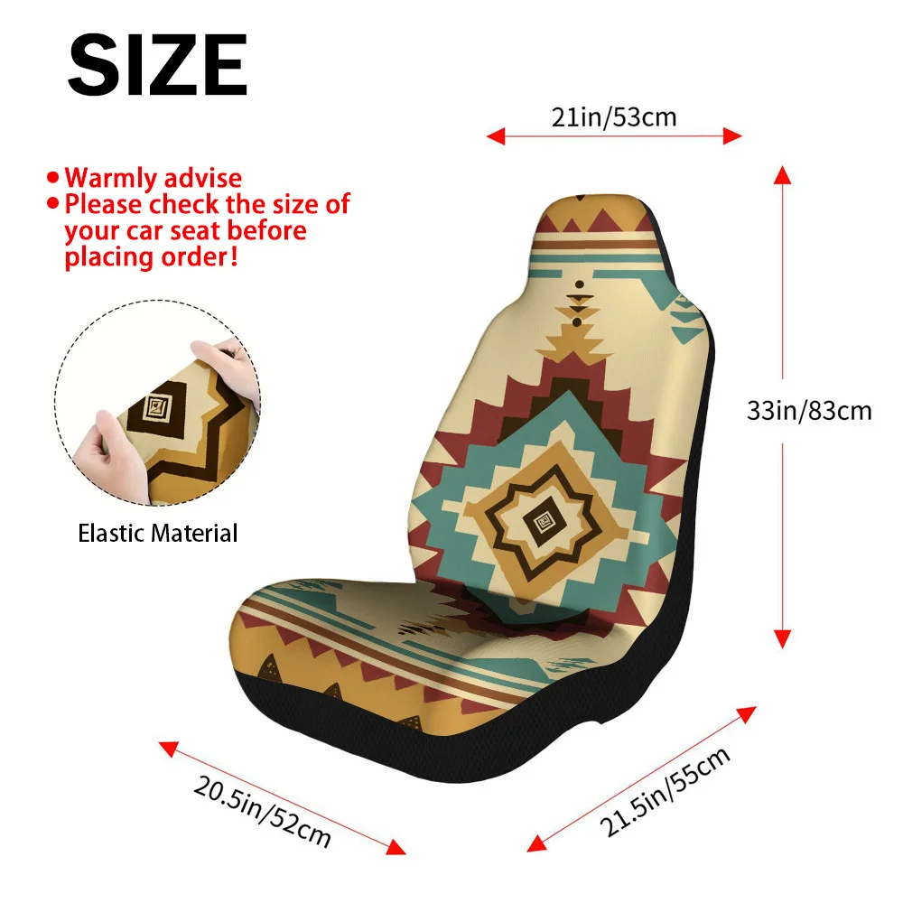 Set Of 2 Geometric Tribal Diamond Design Car Covers – Compatible With Most Vehicles Including Cars, Trucks, Vans, And Suvs | Stu