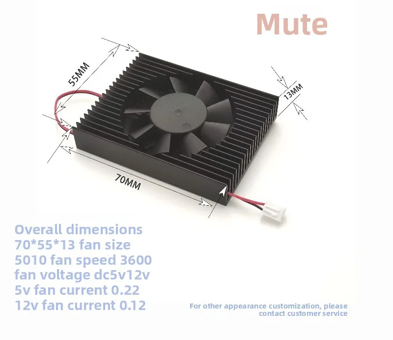 70×55×13mm CPU Heatsink Cooling Fan, Aluminum Radiator for Graphics Card Industrial Motherboard