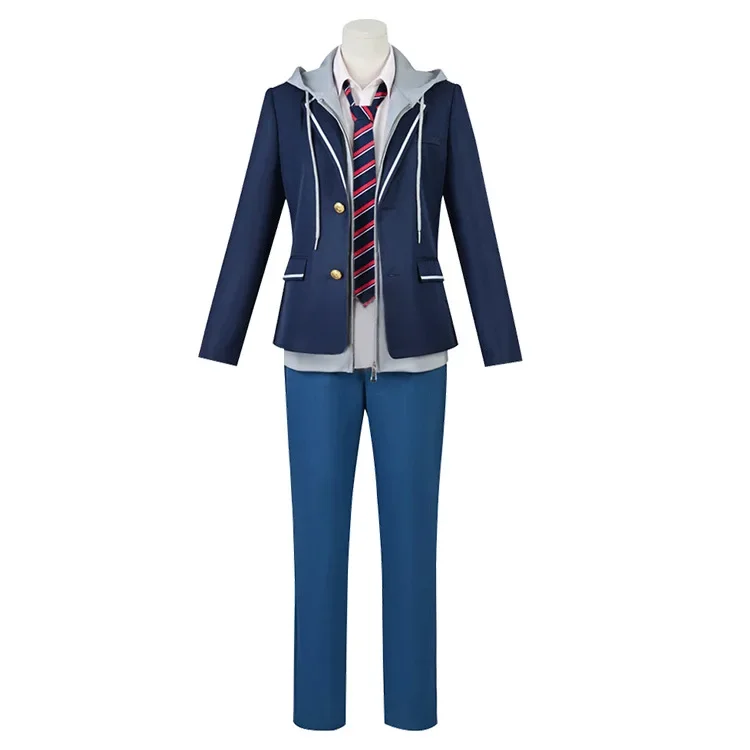 Wonderlands×Showtime Shinonome Akito cosplay costumes Colorful Stage Feat School Uniform Role Play Wig Suit For Men Women