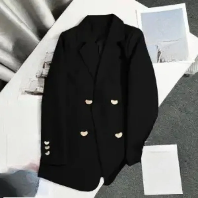 Double Breasted Women Blazers Solid Spring Autumn Versatile Blazer Mujer Vintage Korean Fashion Veste Femme