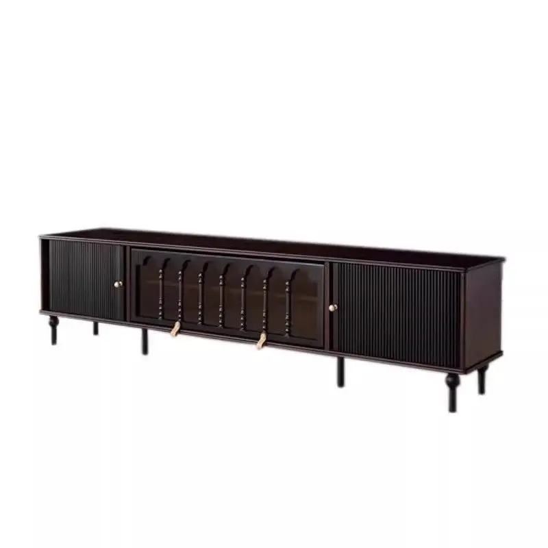 Solid wood durable eco-friendly TV cabinet with built-in storage for 55-59 inch TVs.