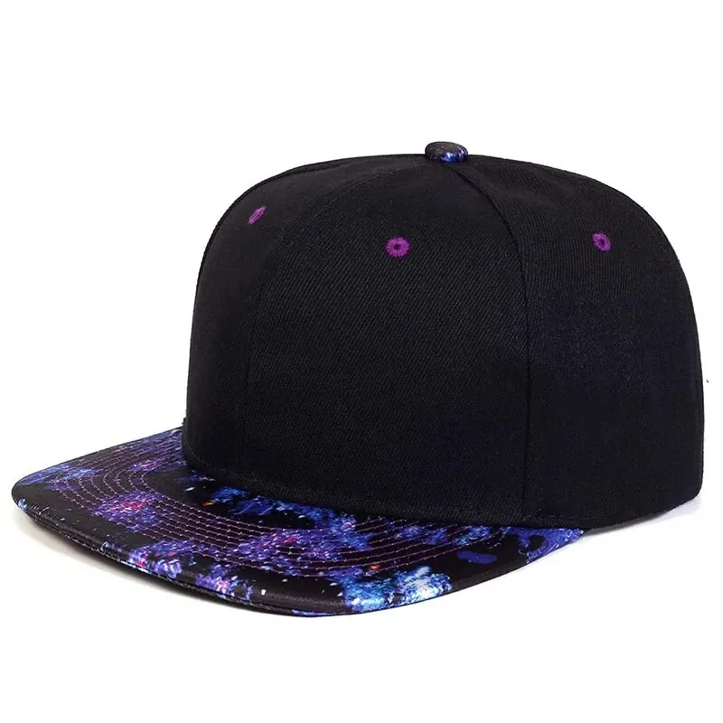 Fashion Starry Sky Hat Brim Baseball Cap Hip Hop Hat Outdoor Snapback Caps Adjustable Flat Hats Outdoor Sun Hats Gorras