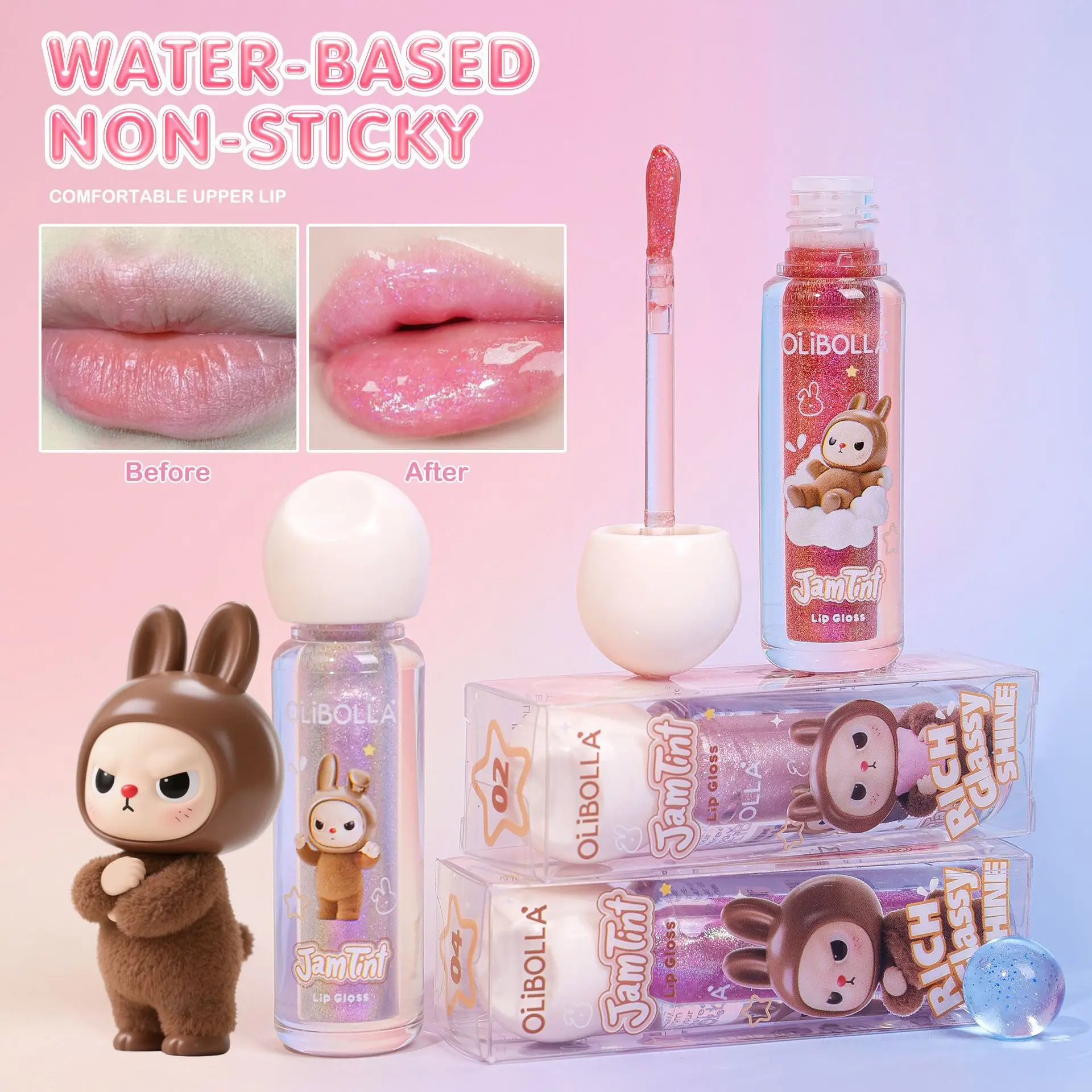 スーパーフラッシュ防水ダイヤモンドシマーグリッターリップグロス 4 色スパークリング液体口紅パールリップグロスセクシーなリップメイク