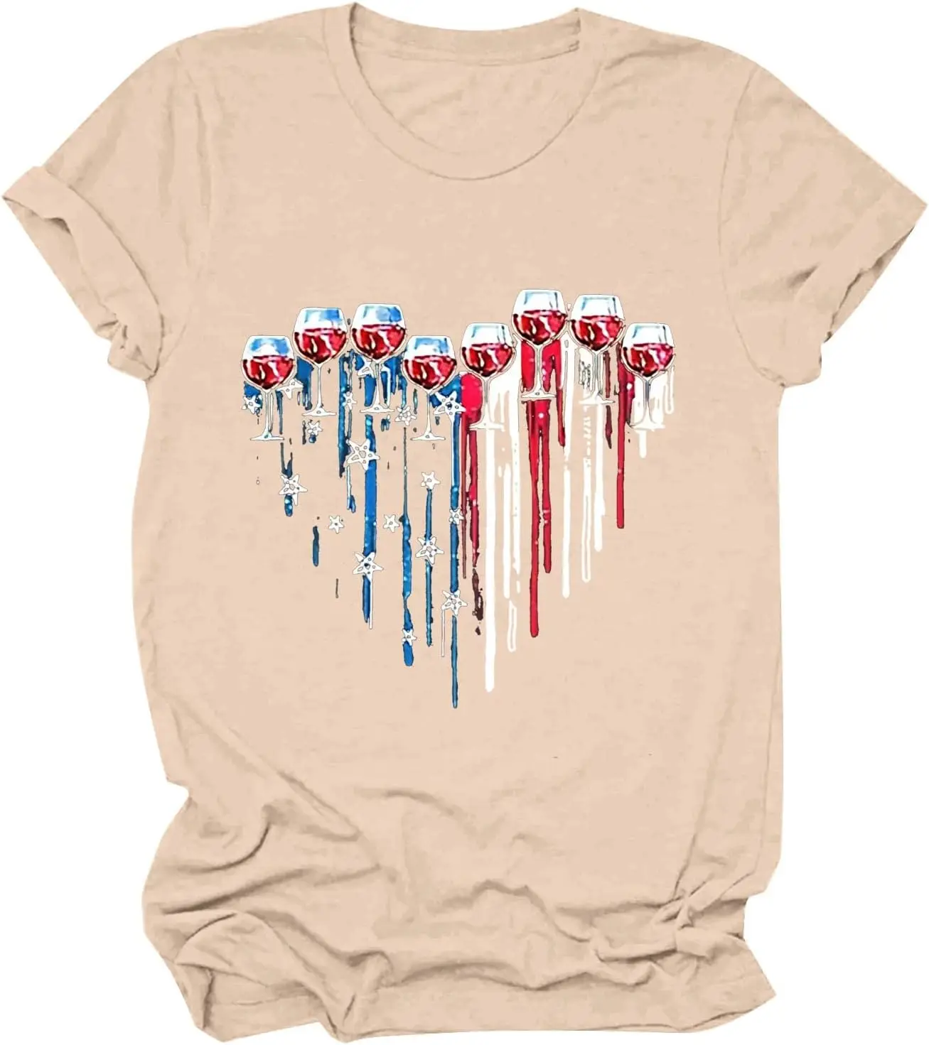 

Patriotic Shirts for Women Memorial Day Outfit Cute T Shirts Short Sleeve Crew Patriotic Tees