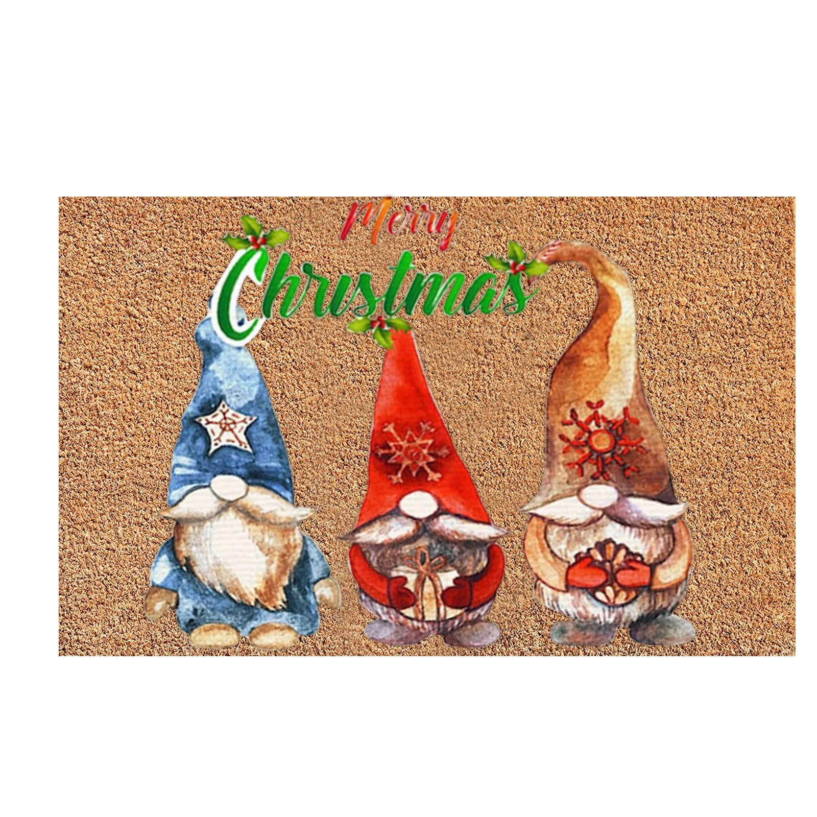 Christmas Themed Gnome Pattern Door Mat Front Porch Carpet Santa Claus    Home Decor Anti-Slip  