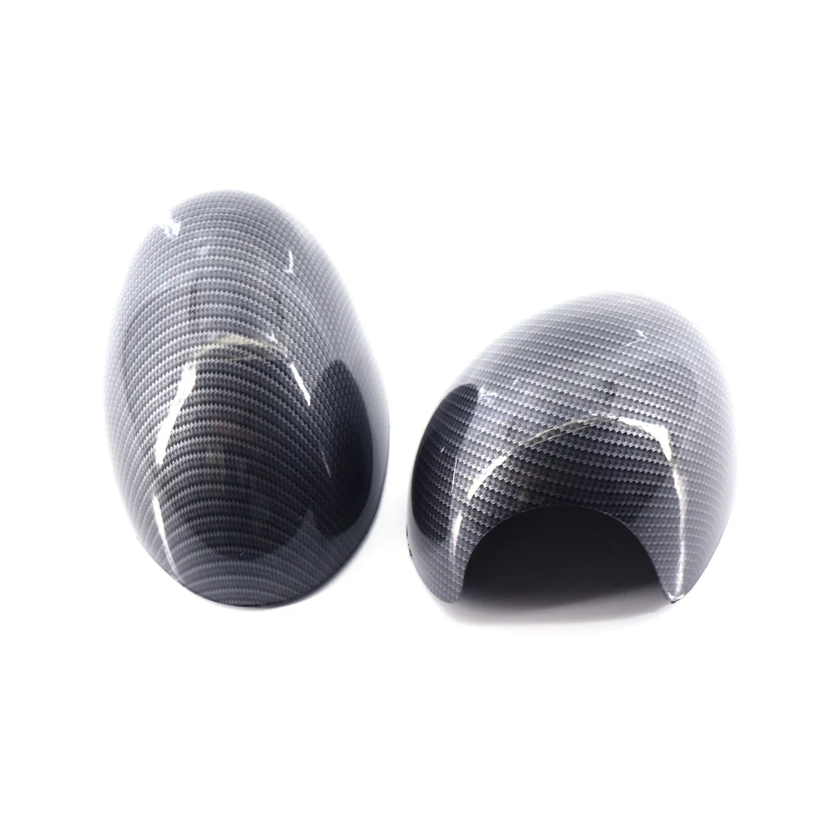 Gloss Black Primer Carbon Fiber Mirror Cap Cover For MINI Cooper R55 R56 R57 R58 2007-2014 51162754913 51162754914