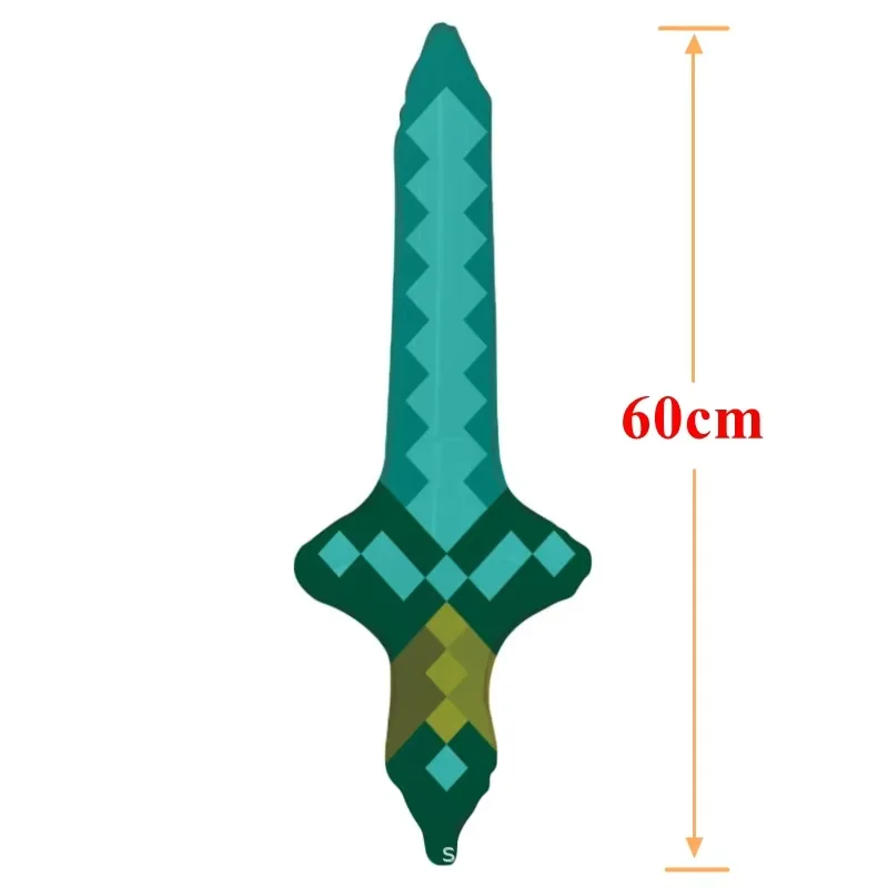 بلدي العالم الجديد ماين كرافت 0-9 سنة بالون رقمي بكسل رجل روبلوس لعبة ستيف الماس السيف لعبة الطرف الديكور الاطفال هدية #4